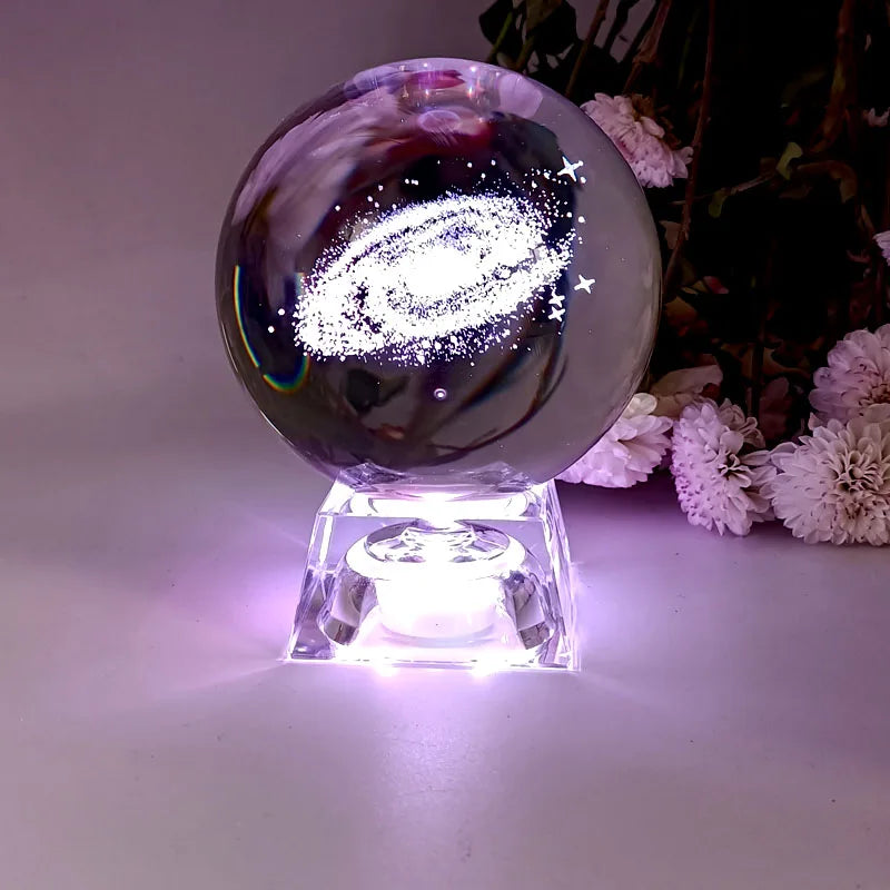 Bola de cristal 3d gravada a laser, planetas, bola de cristal, sistema solar, globo, astronomia