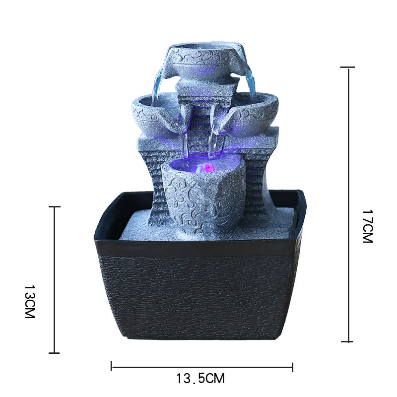 Fontes de água para ambientes internos, cascata decorativa com bola de feng shui