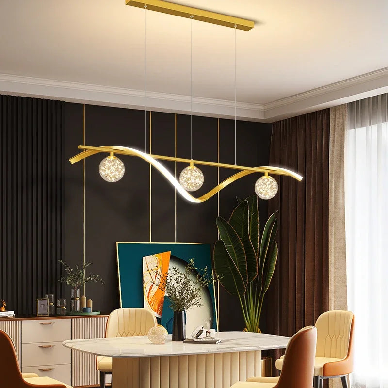 Bola de vidro led luzes pingente regulável para sala estar escritório mesas