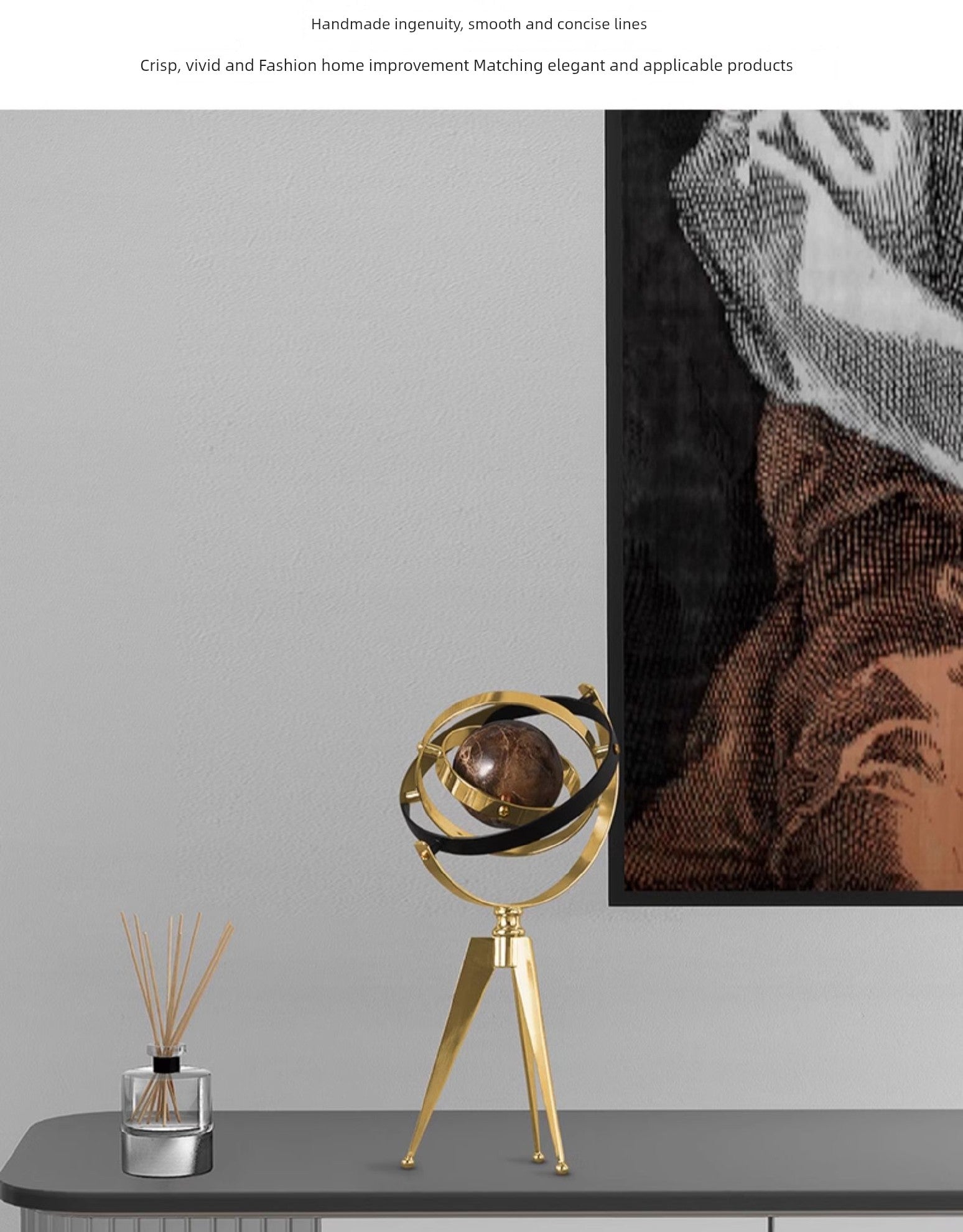 Ornamentos de arte em esfera de  cristal para sala de estar