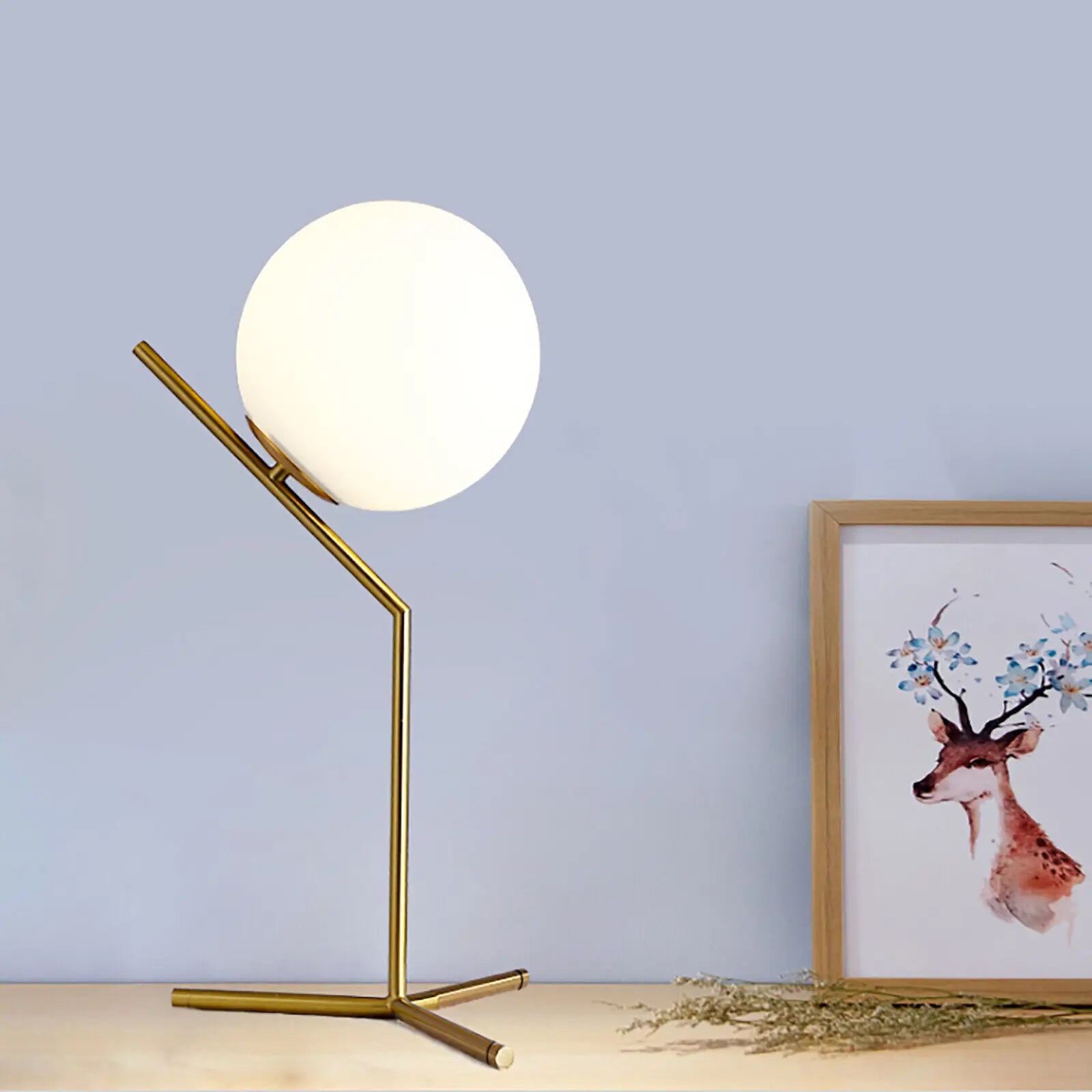 Bola moderna globo de vidro luz led candeeiro mesa quarto luminária 12w