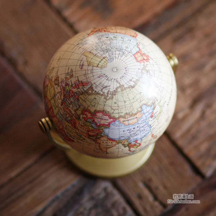 globo 360 rotação terra mundo oceano 10/14cm retro decoração da escola em casa