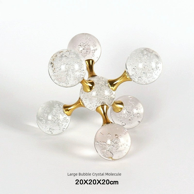 Luz moderna de luxo geométrica cruz metal cristal bola
