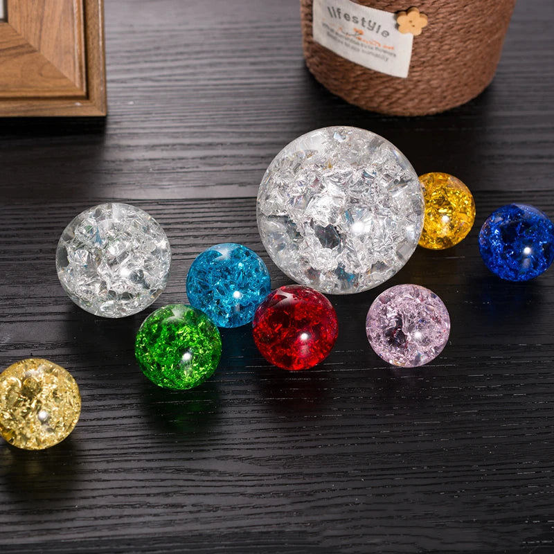 Cristal de vidro gelo blaster bola fonte característica da água esfera decorativa