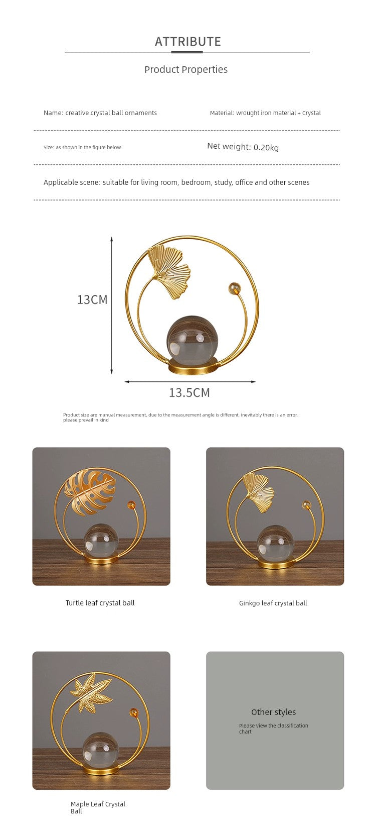 Decoração de bola de cristal Ins Armário de TV de luxo acessível Decorações de escritório