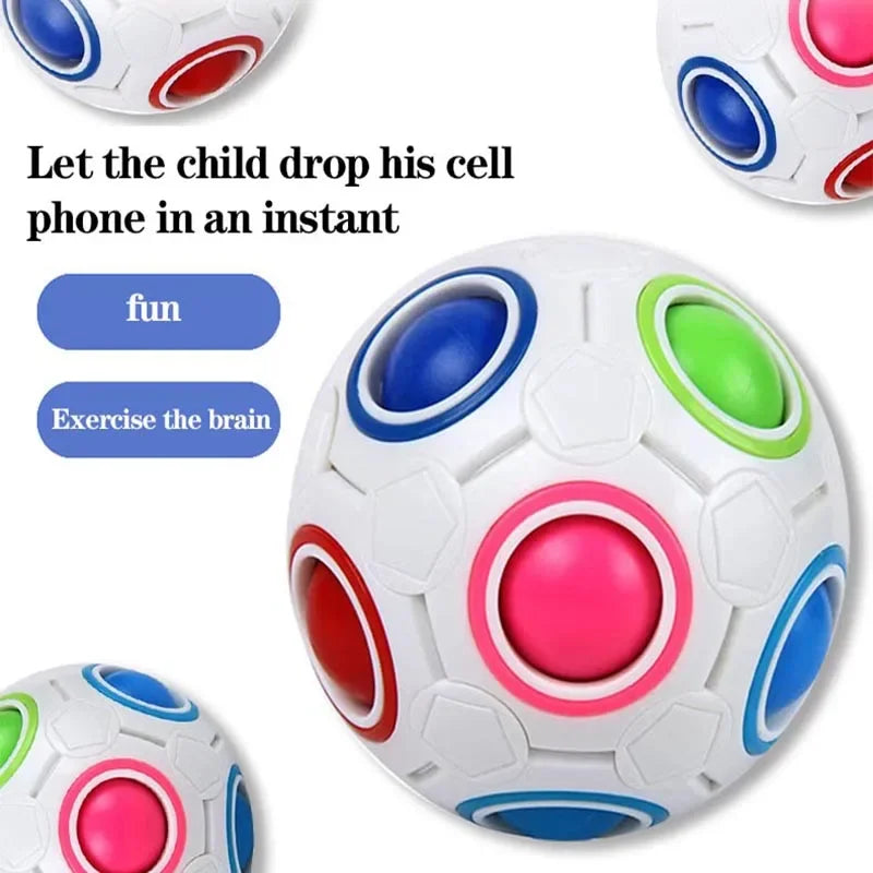 Arco-íris mágico quebra-cabeça bola velocidade cubo bola diversão alívio do estresse cérebro teaser  3d quebra-cabeça brinquedo para crianças adolescente adulto