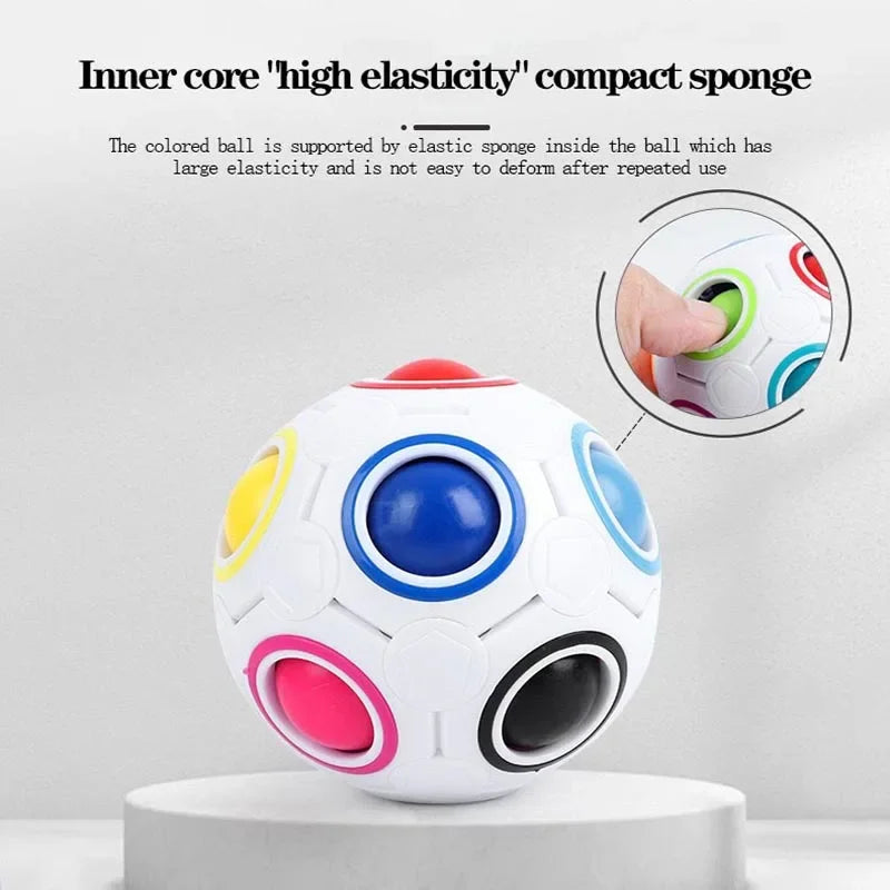 Arco-íris mágico quebra-cabeça bola velocidade cubo bola diversão alívio do estresse cérebro teaser  3d quebra-cabeça brinquedo para crianças adolescente adulto