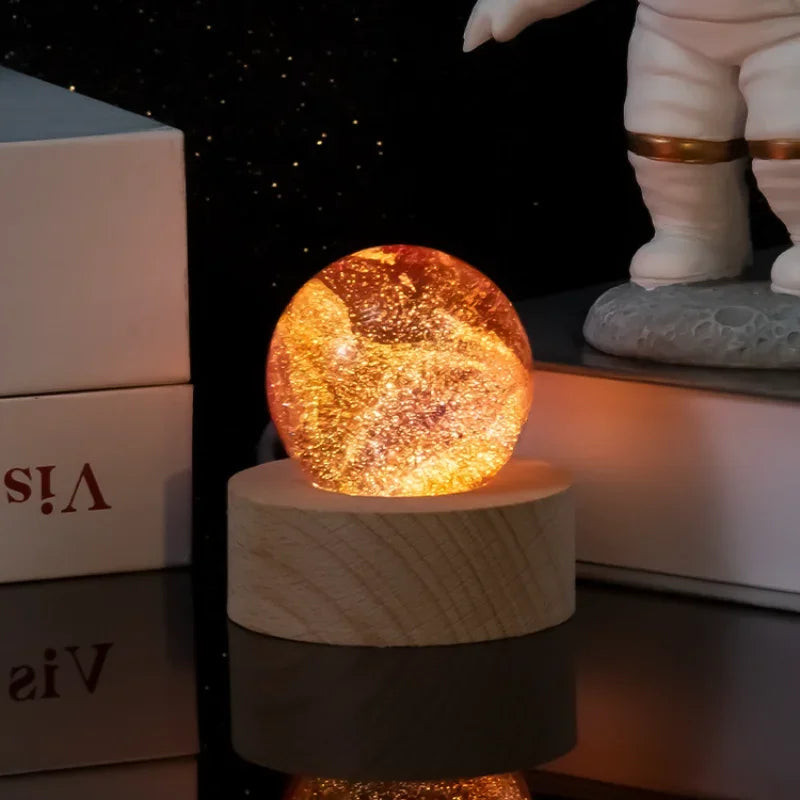 Luminosa bola de cristal presente de aniversário decoração para casa luz ornamentos de luxo esfera 7 cores