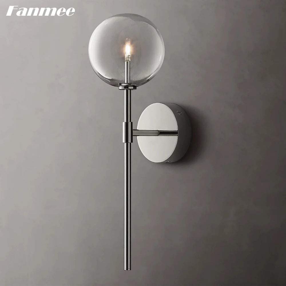Esfera de vidro lâmpadas de parede para o quarto globo de vidro