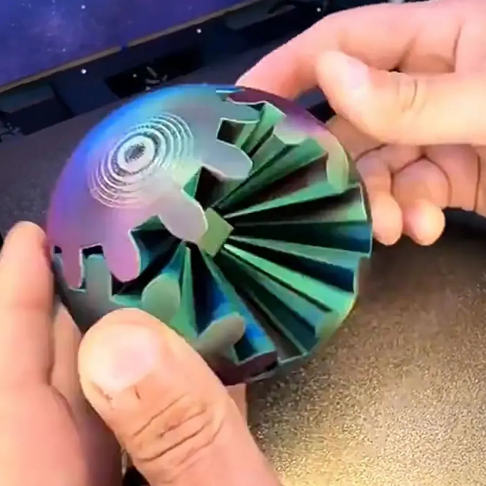 Bola ou cubo brinquedo fidget, brinquedo de engrenagem para estresse e ansiedade relaxante, esfera de engrenagem.