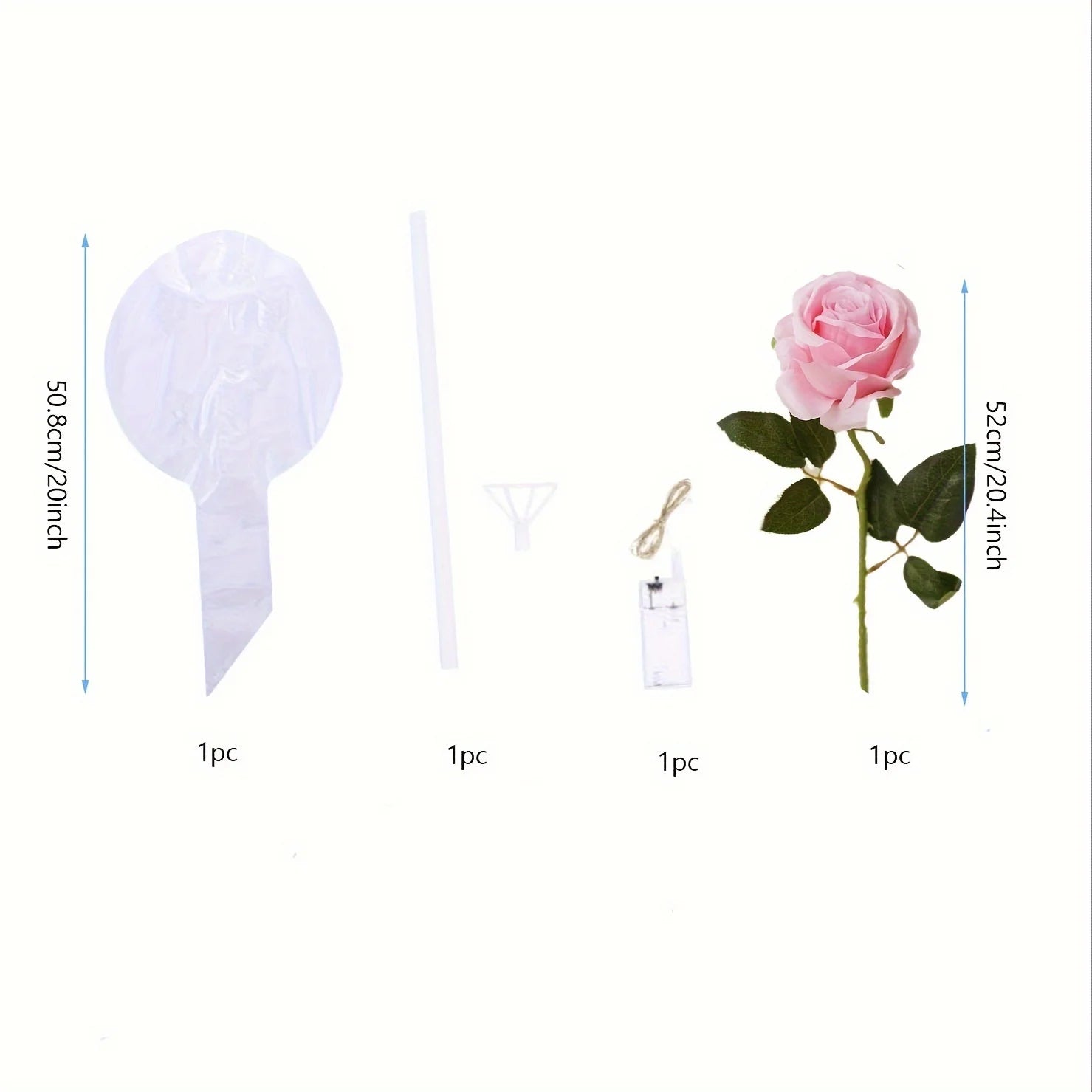 4 pçs Bola simulação rosa led luz corda decoração de casamento aniversário