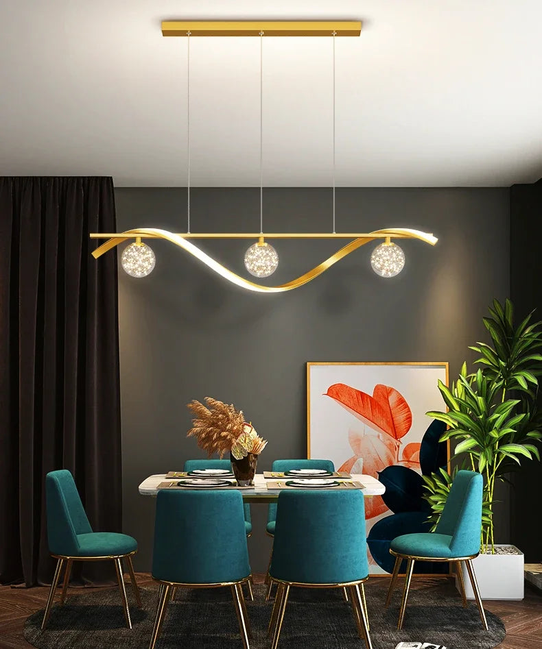 Bola de vidro led luzes pingente regulável para sala estar escritório mesas