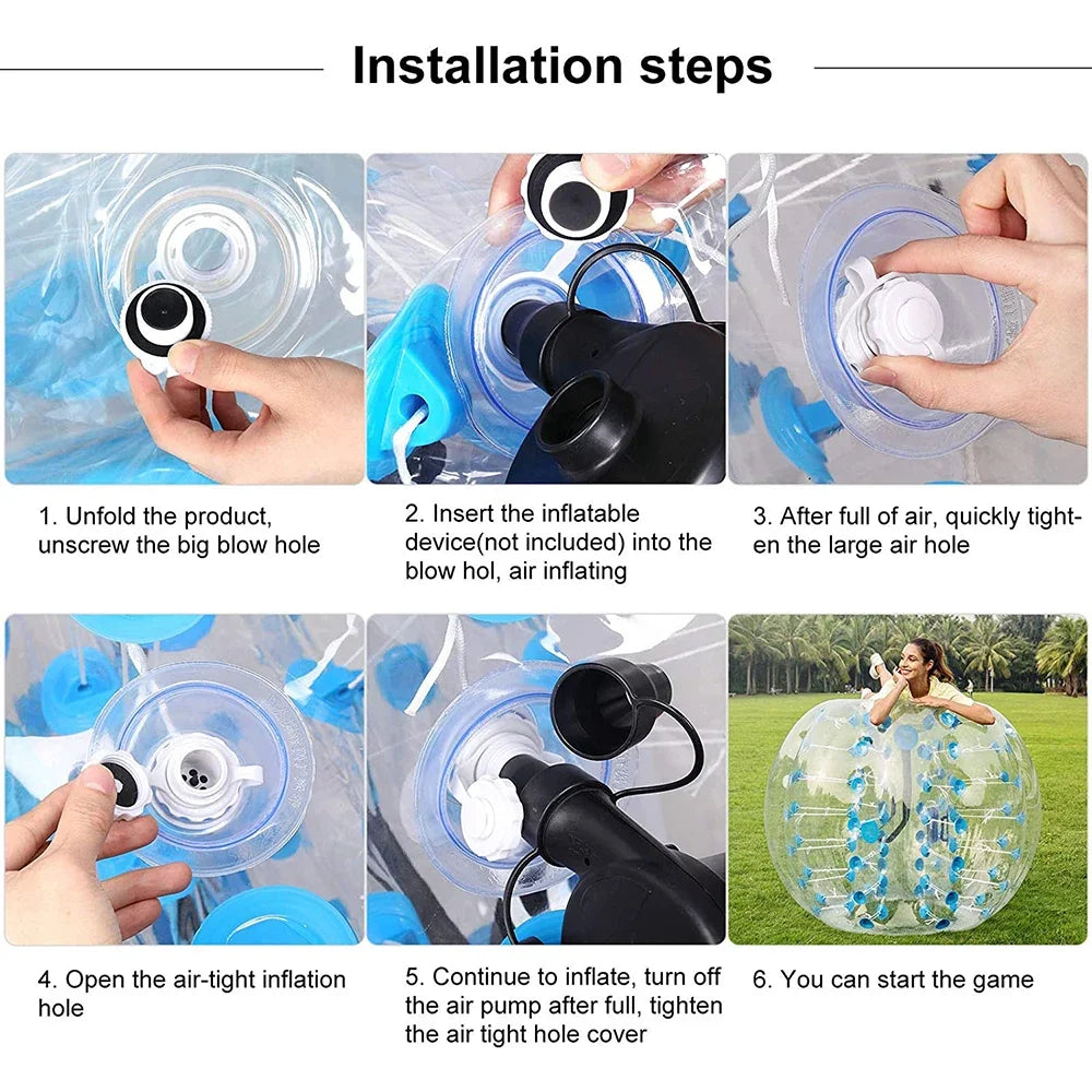 Bola amortecedora inflável bola zorb bola de futebol