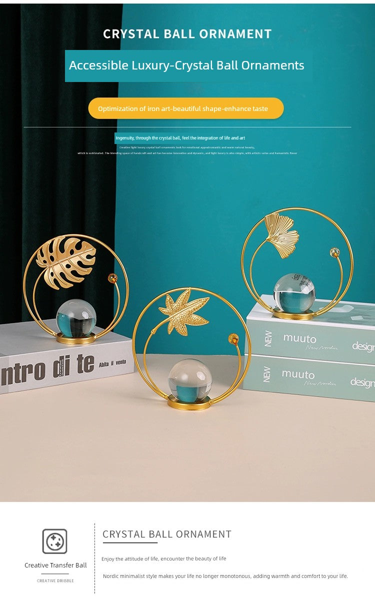 Decoração de bola de cristal Ins Armário de TV de luxo acessível Decorações de escritório