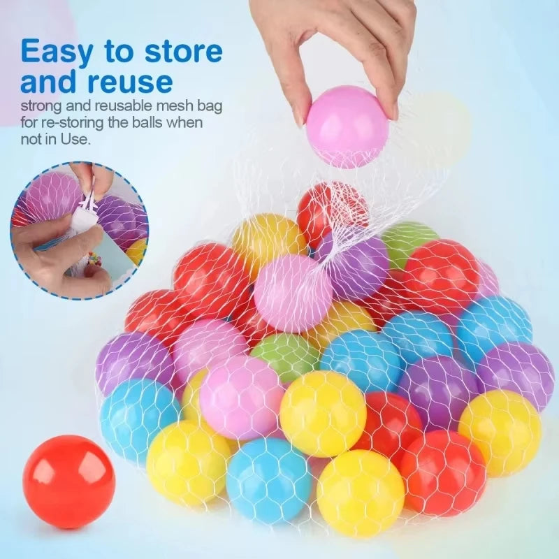 50 pçs bebê bolas de plástico macio pit bolas crianças brinquedo colorido