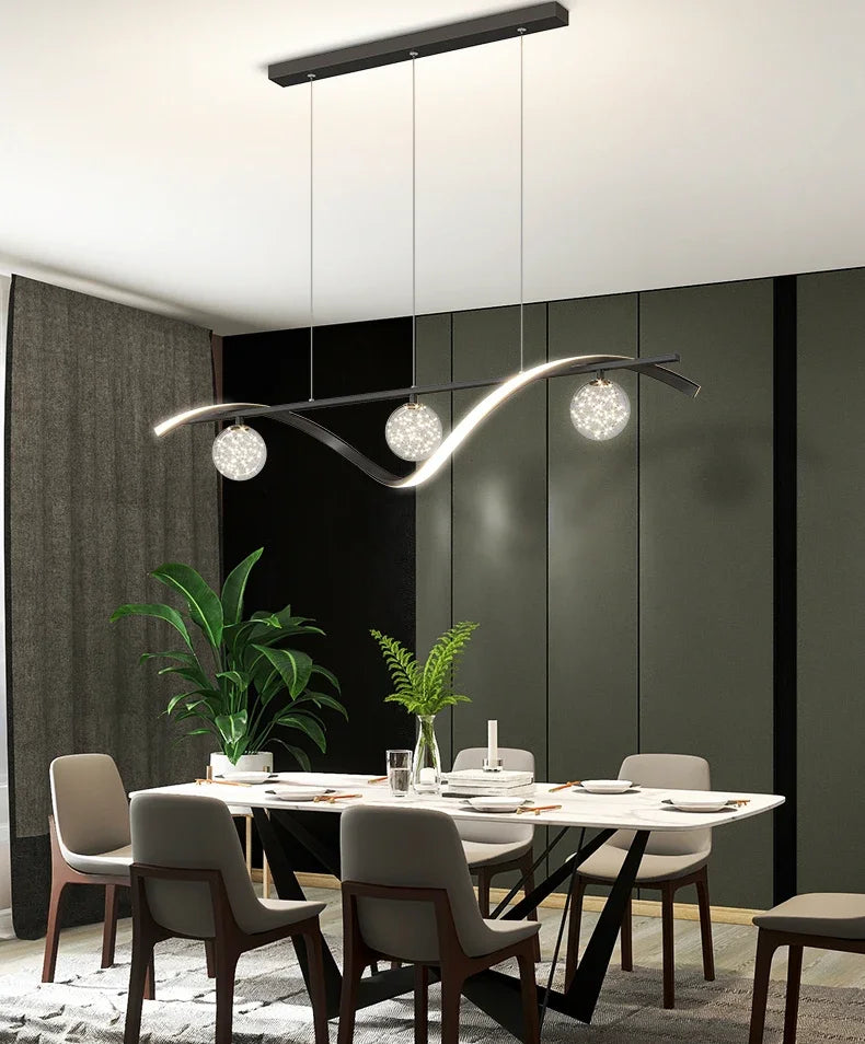 Bola de vidro led luzes pingente regulável para sala estar escritório mesas