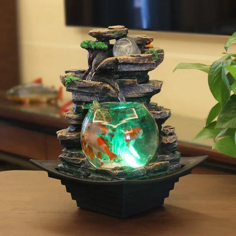 Fontes de água de resina, esfera de água de feng shui.