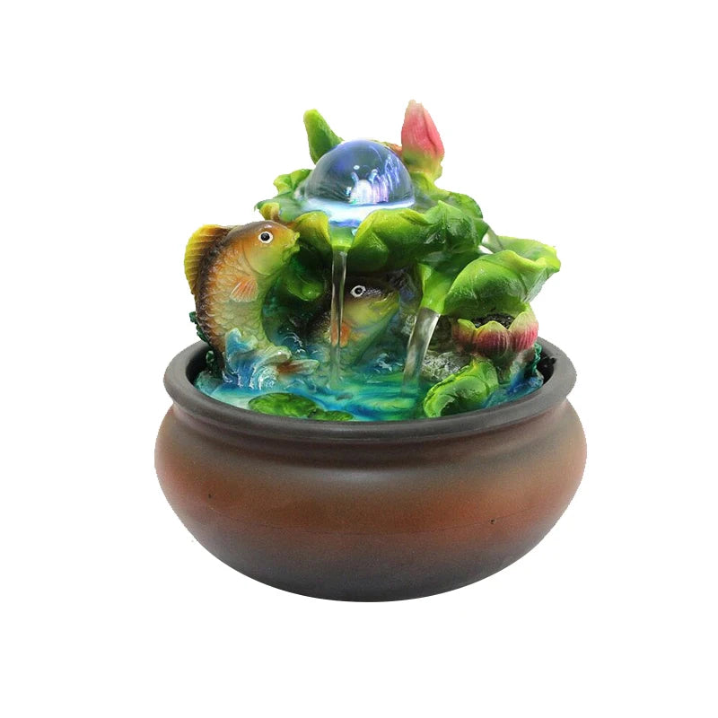 Fontes de água para ambientes internos, cascata decorativa com bola de feng shui