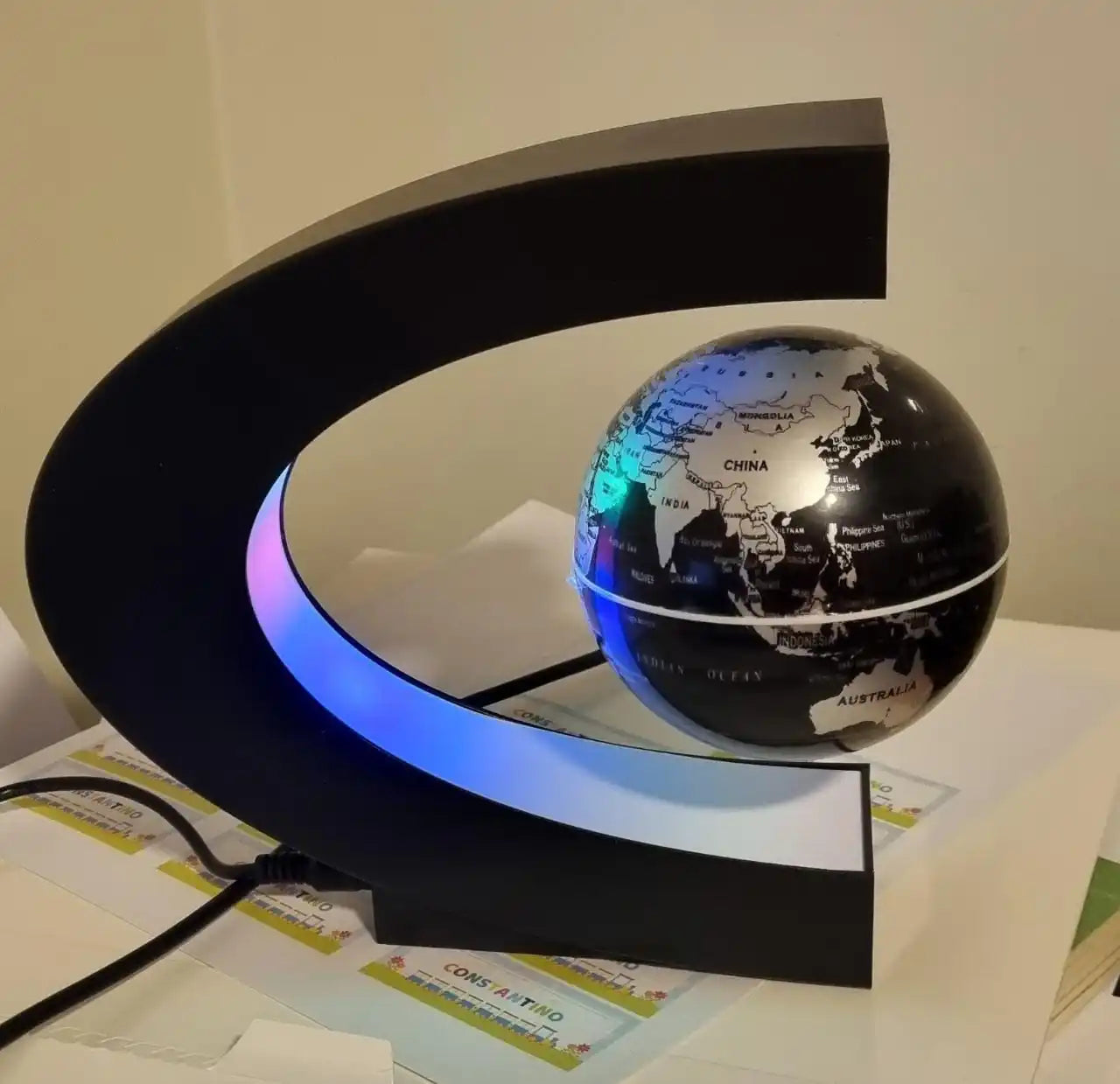 Globo de levitação magnética flutuante led mapa do mundo eletrônico antigravidade lâmpada novidade bola luz decoração