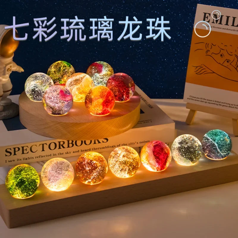 Luminosa bola de cristal presente de aniversário decoração para casa luz ornamentos de luxo esfera 7 cores