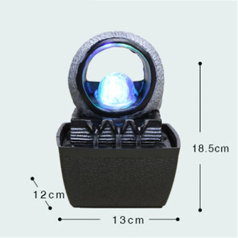 Fontes de água para ambientes internos, cascata decorativa com bola de feng shui