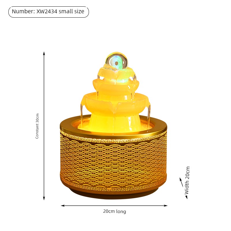 Ornamentos de água corrente invertida Boa sorte vem na altura da bola Água