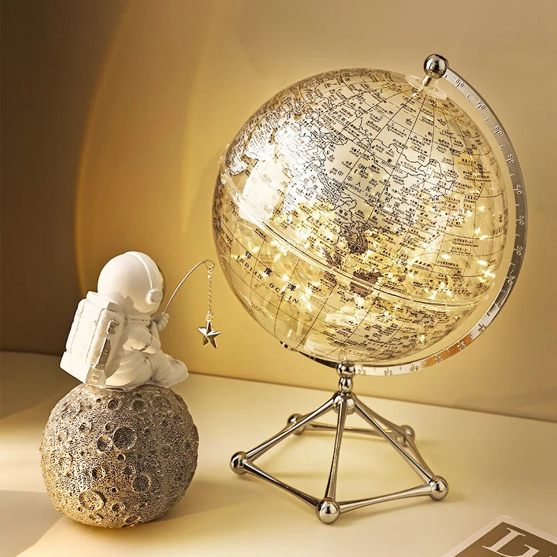 Decoração de mesa globo geografia acessórios de decoração para casa com luz