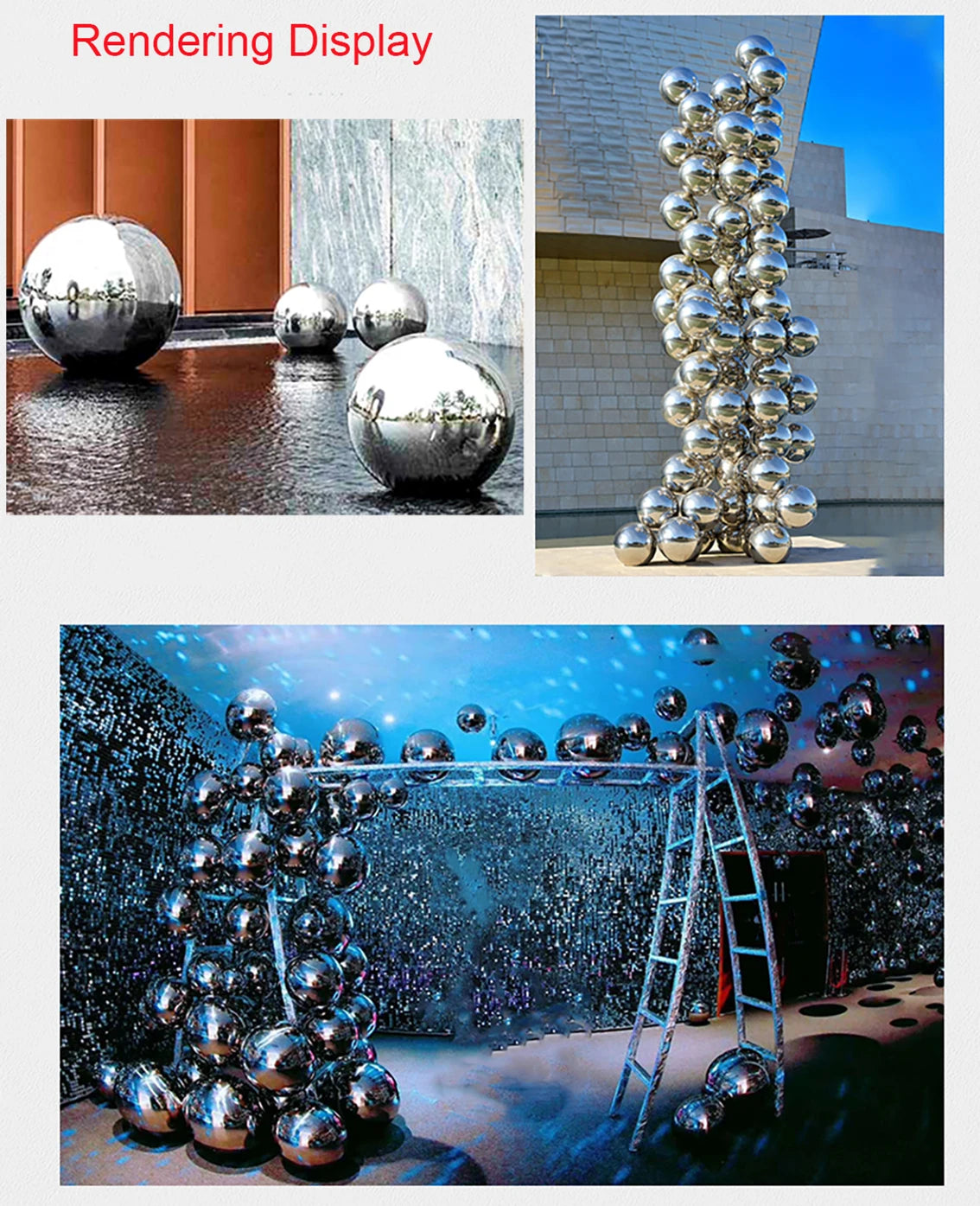 Bola oca diâmetro 25 ~ 200mm de espessura 1.2mm 304, bola de aço inoxidável, espelho para festa, esfera de metal, decoração de jardim doméstico