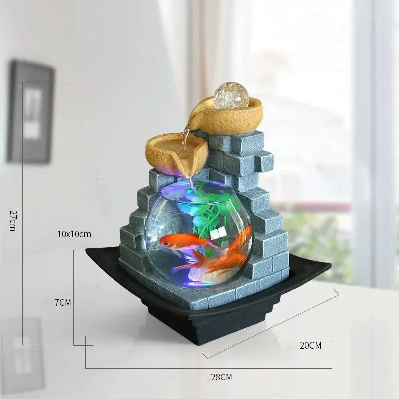 Fontes de água de resina, esfera de água de feng shui.