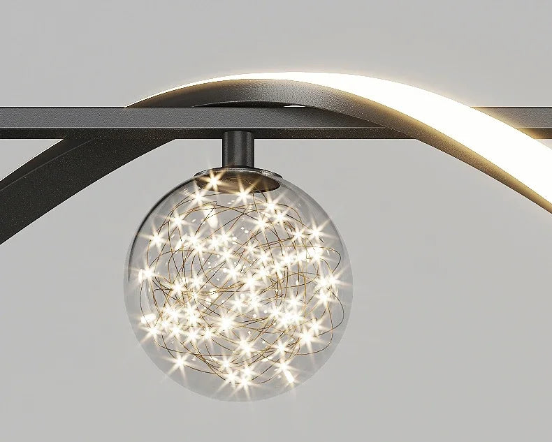 Bola de vidro led luzes pingente regulável para sala estar escritório mesas