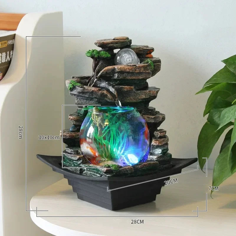 Fontes de água de resina, esfera de água de feng shui.
