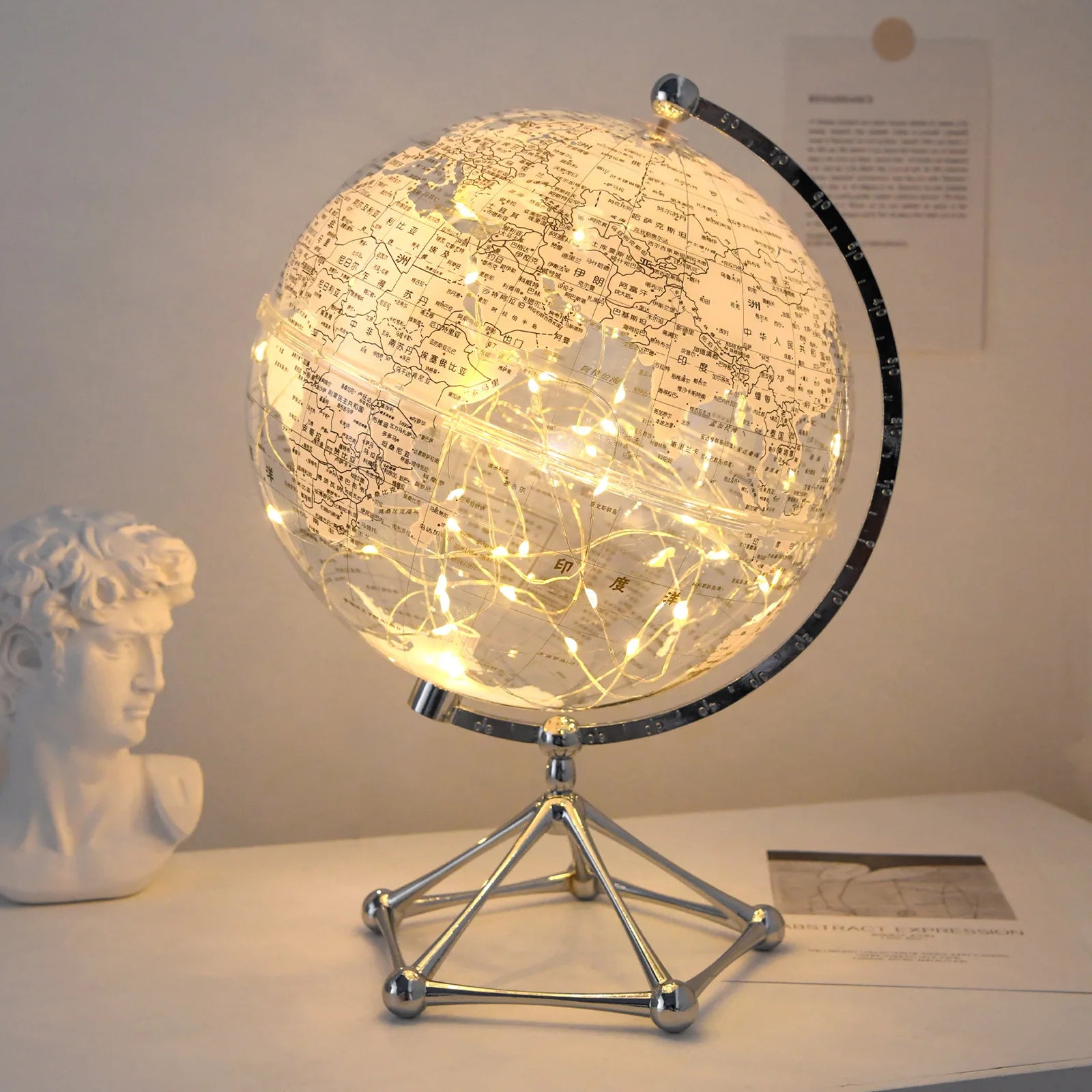 Ornamentos de globo minimalistas e modernos criativos, casa sofisticada e luxuosa, sala de estar, decorações de mesa de escritório